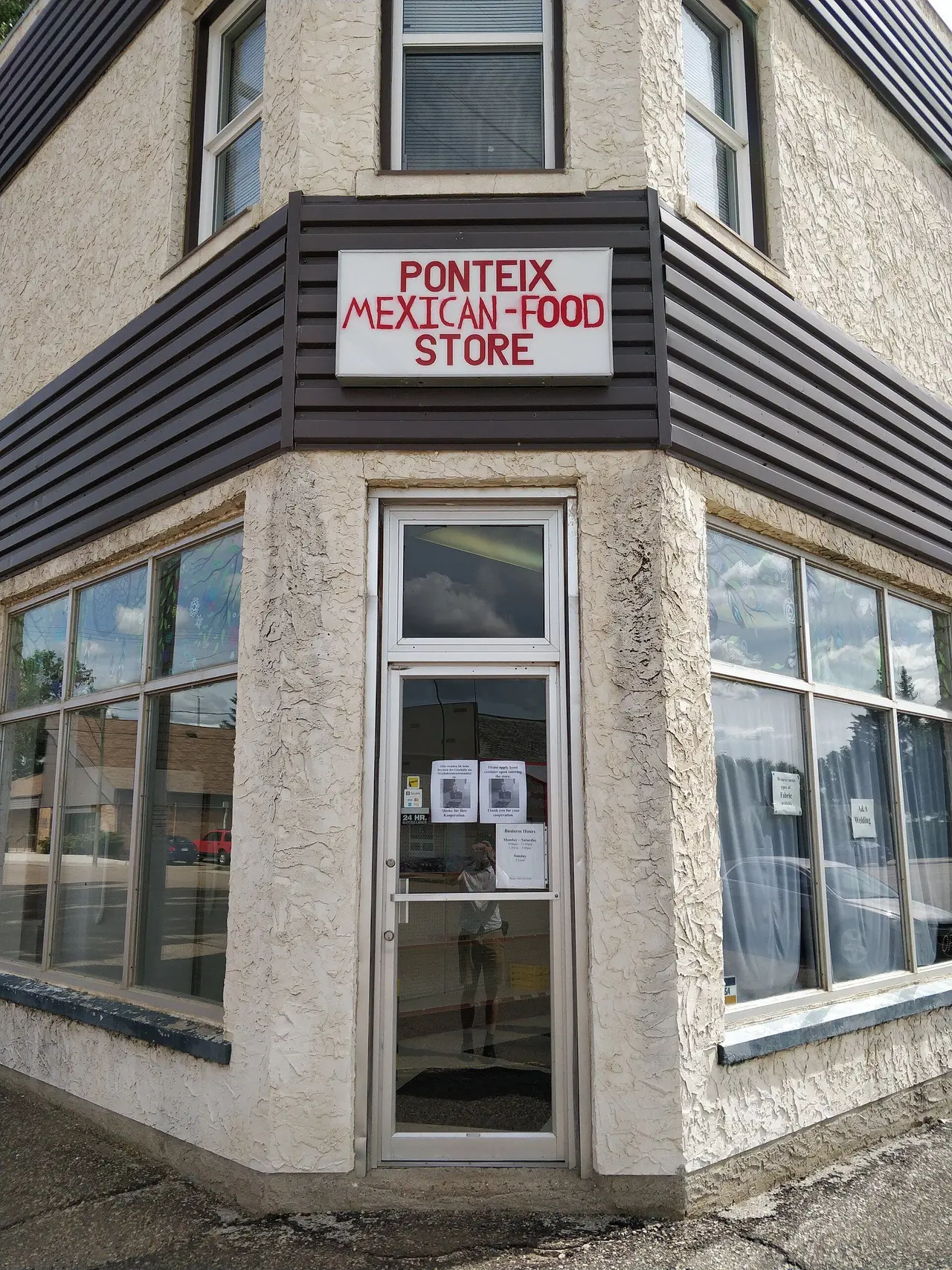 Ponteix Mexican Food Store on the corner, 2020
