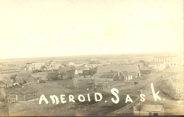 Aerial view of Aneroid, Sask.