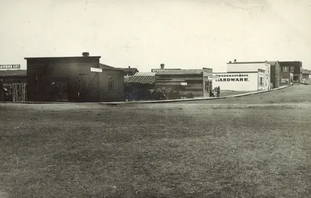 Main street with Henderson Bros Hardware